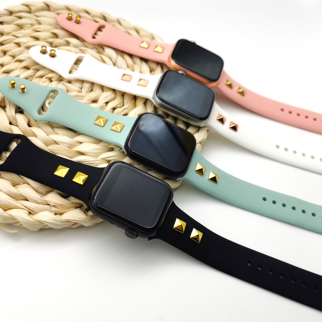Dây Đeo Cao Su Mềm 45mm 41mm 44mm 40mm 38mm 42mm Cho iwatch series 7 6 5 SE 4 3 2