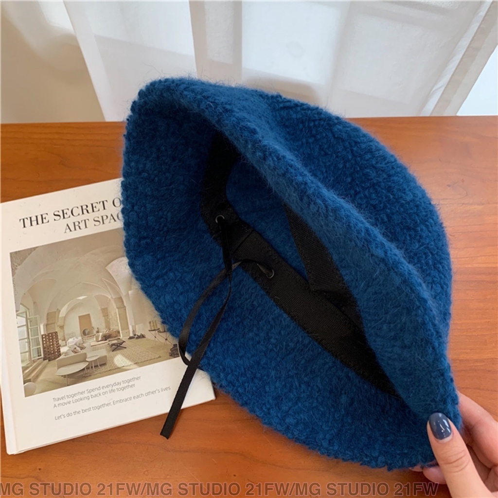 Mũ tai bèo vải len mềm phong cách Nhật Bản cho nữ