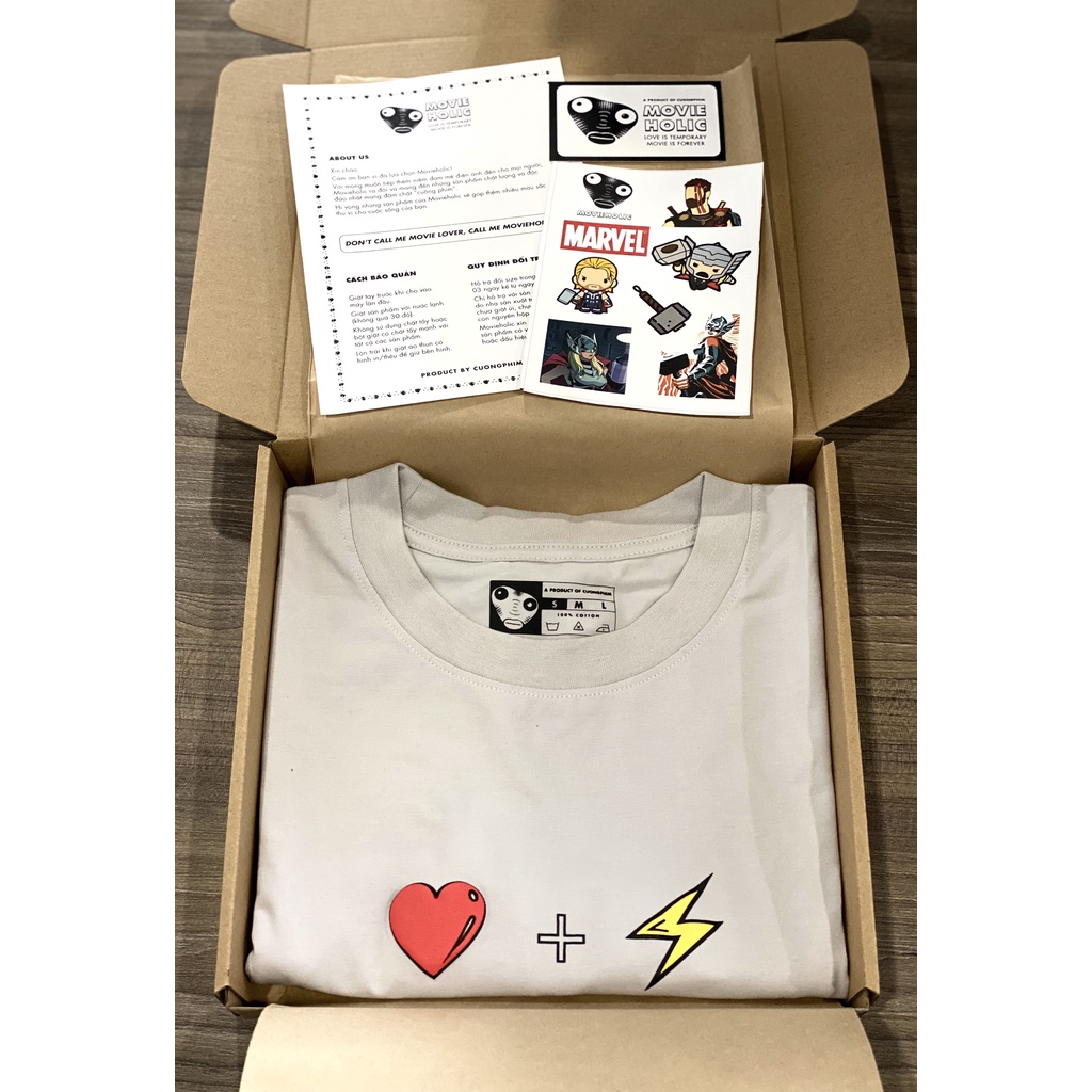 Áo thun Tiếng Sét Ái Tình phim Thor: Love And Thunder, Marvel form oversize unisex rộng rãi thoáng mát