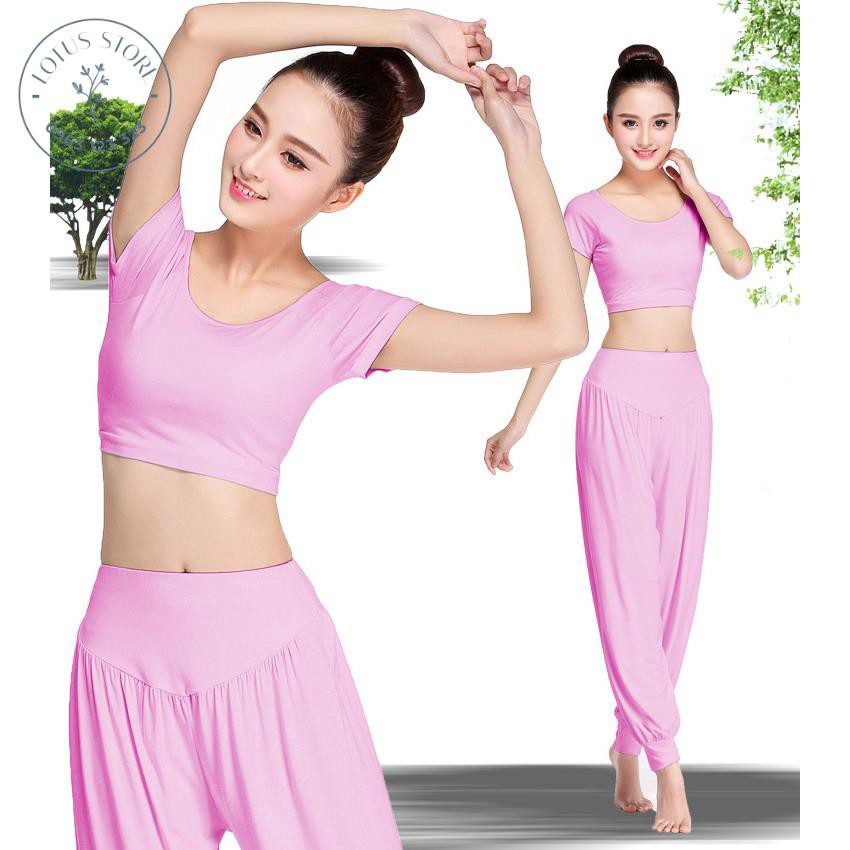 Bộ tập yoga alibaba múa bụng B01 áo croptop khoe bụng  - Tố Uyên Store