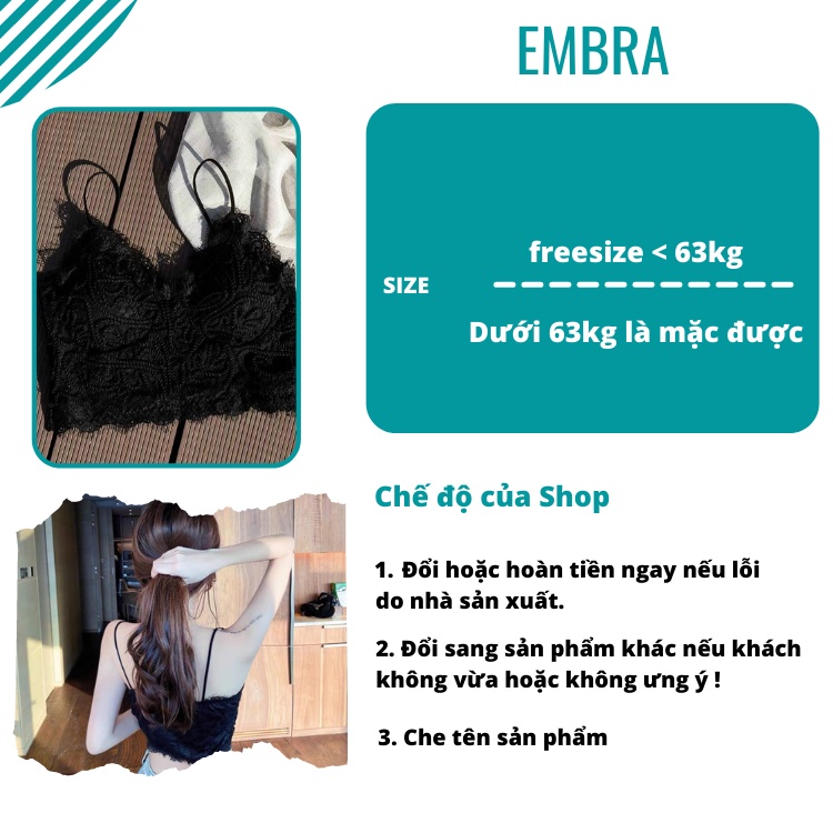 Áo bra áo lót nữ hoạ tiết hoa có trun sau ôm cơ thể vải voan mát có đệm mỏng mã EBALB05