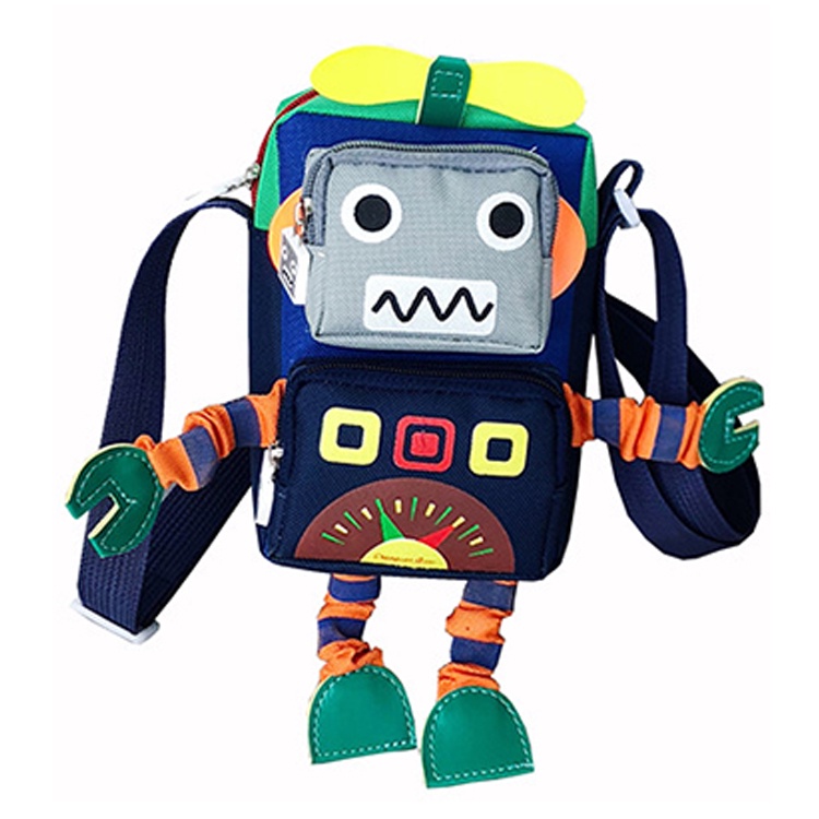 [THOMAS KIDS] Túi đeo chéo dành cho trẻ em dành cho thanh thiếu niên Túi đeo chéo thời trang Robot vui nhộn Túi 3D chống nước cho bé trai bé gái từ 1-10 tuổi