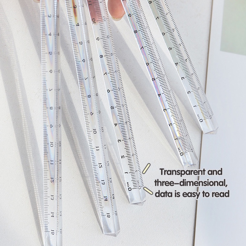 Thước đo trong suốt khối tam giác đơn giản cho văn phòng trường học