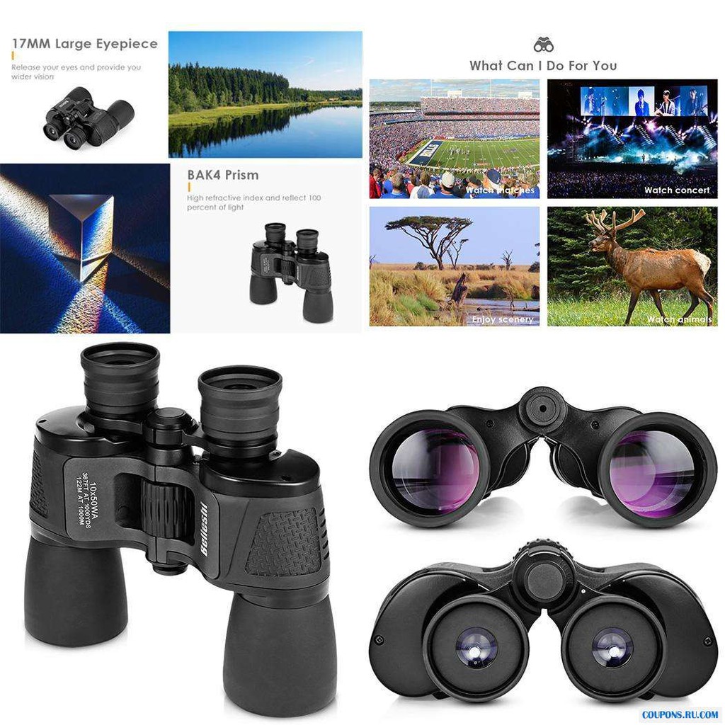 HÀNG CAO CẤP -  Ống nhòm chuyên dụng Binoculars 20x50 GALILEO - Ống kính quang học siêu nét, top 5 sản phẩm bán chạy nhấ