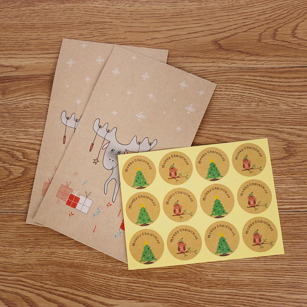 LAKAMIER Set 12 Túi Giấy Đựng Quà Giáng Sinh