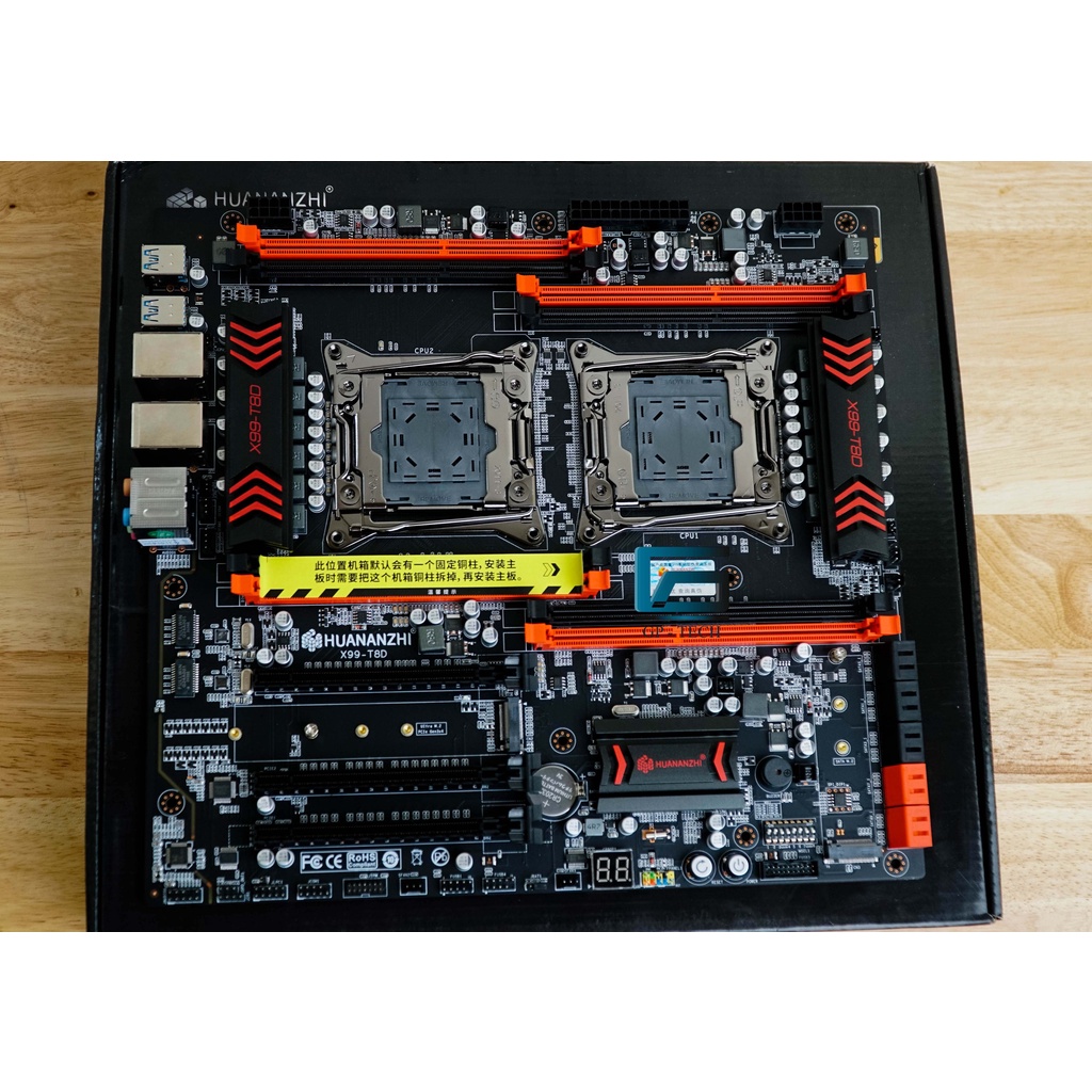 Mainboard HUANANZHI X99 T8D/F8D chạy Dual 2 CPU Xeon 8 Khe DDR3/DDR4 BH 12 Tháng chính hãng
