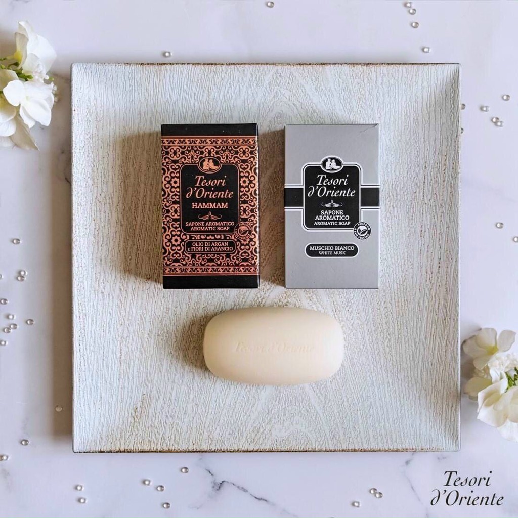 Xà Phòng Tesori Và Tẩy Tế Bào Chết Dưỡng Trắng Hương Nước Hoa Xạ Hương 150g