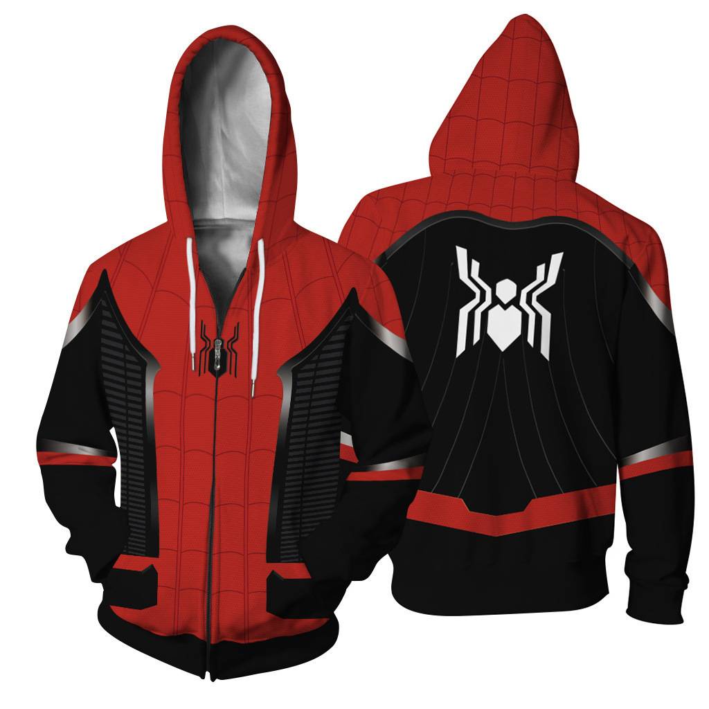 Áo khoác hoodie tay dài dáng rộng thiết kế nhân vật Spiderman Marvel cá tính cho nam và nữ