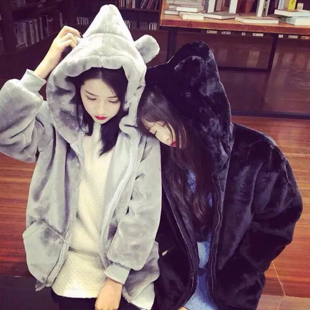 Áo khoác lông tai gấu siêu dày KHP04 (có hình thật và feedback) | BigBuy360 - bigbuy360.vn