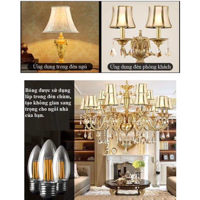 Bộ 3 bóng đèn Led Edison C35 4W hình quả nhót đui E14