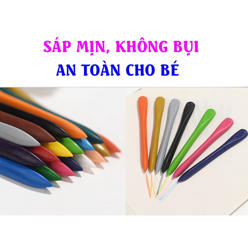 Màu sáp bút sáp màu hữu cơ cho bé không dinh tay, không tạo bụi an toàn cho bé
