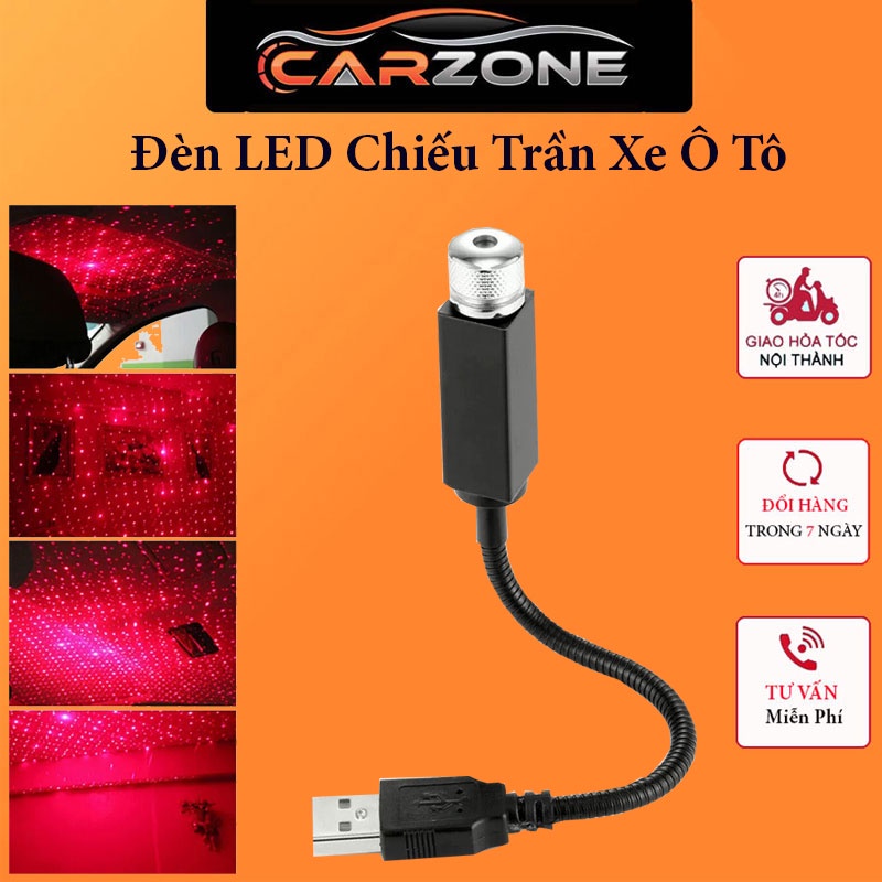 Đèn Led Chiếu Trần Xe Ô Tô , Trần Nhà Cắm USB Tiện Lợi - Tạo Bầu Trời Đầy Sao Đỏ Chấm Trang Trí Phòng Ngủ CARZONE.TOP