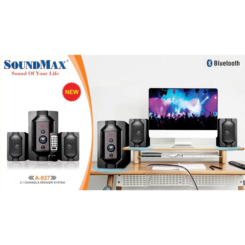 [Mã 157ELSALE hoàn 7% đơn 300K] Loa vi tính SoundMax A-927 – 2.1, Bluetooth