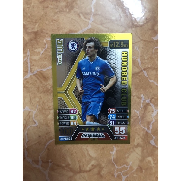 Thẻ Match Attax David Luiz CLB 100 mùa 13/14