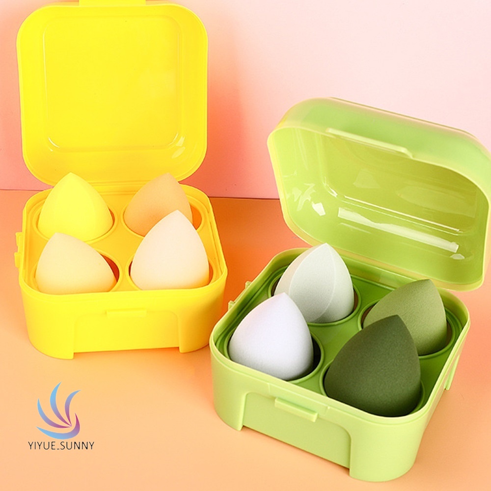 Bộ 4 Bông Trang Điểm Ướt Và Khô Mềm Mại YR YUE