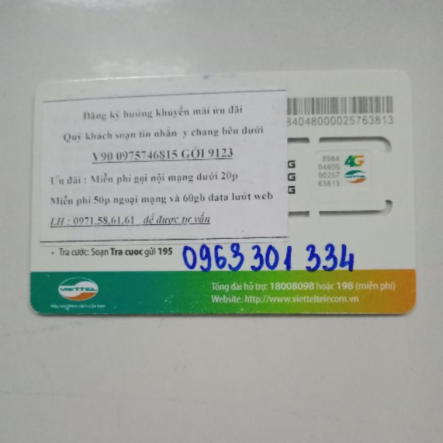 SIM 4G MẠNG VIETTEL