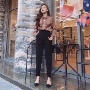 [ Mã FAMAYWA giảm 10K đơn 50K] Quần baggy quần tây nữ cao cấp cúc bọc 2 li nhiều màu vải tuyết mưa hàng đủ size | BigBuy360 - bigbuy360.vn