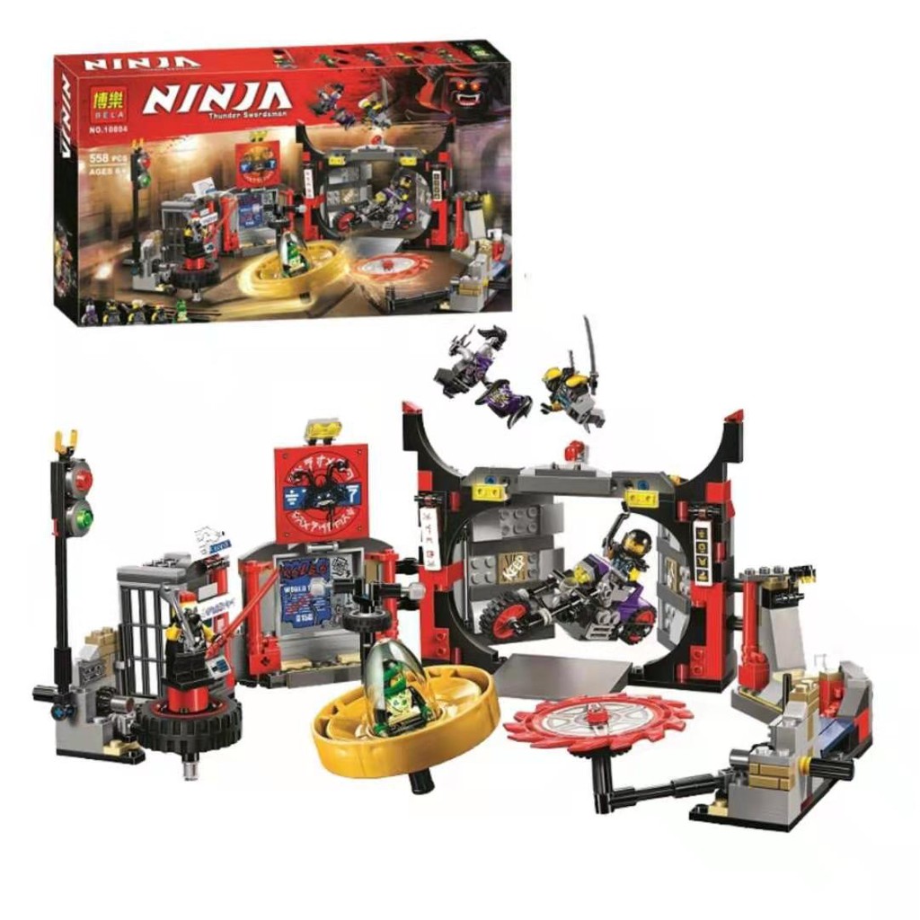 Đồ chơi lego xếp hình lắp ráp bela ninija 10804-ninja Ray đánh căn cứ ma vương