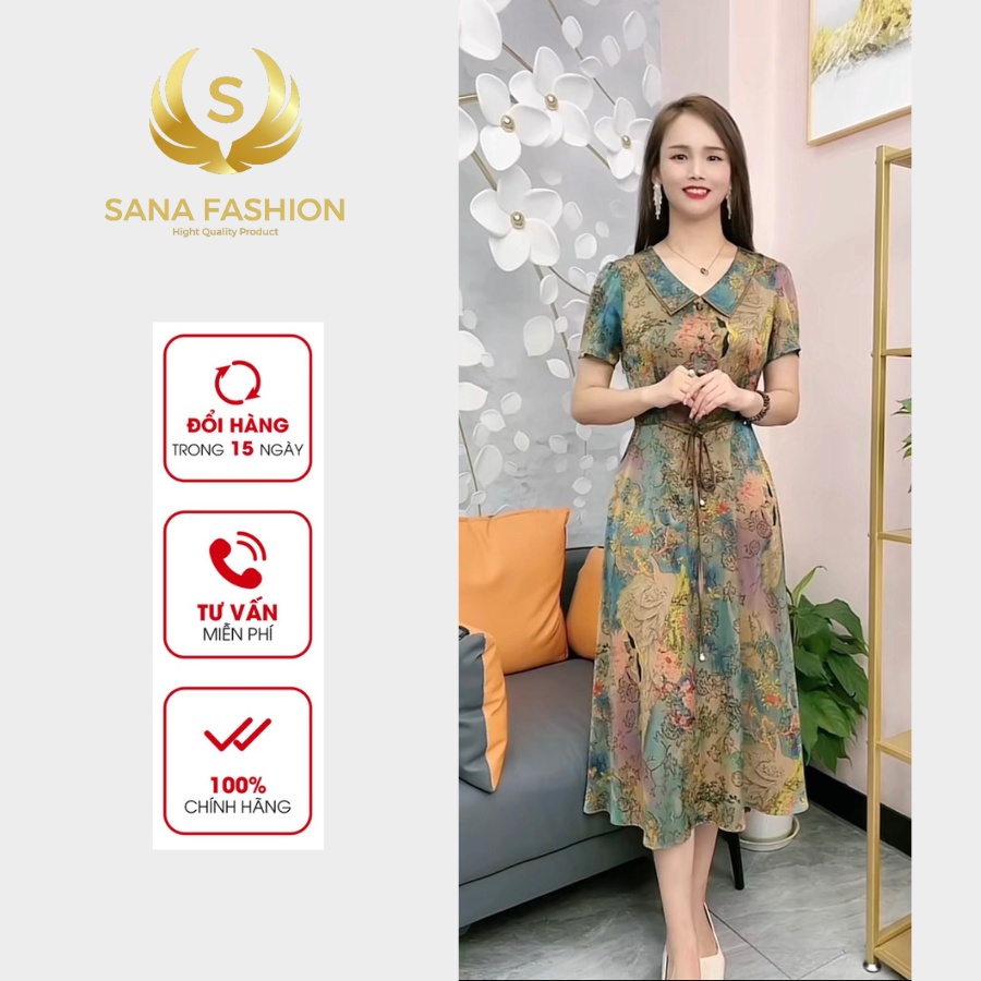 Đầm trung niên sang trọng váy  nữ cho mẹ dự tiệc dạ hội cao cấp N.01