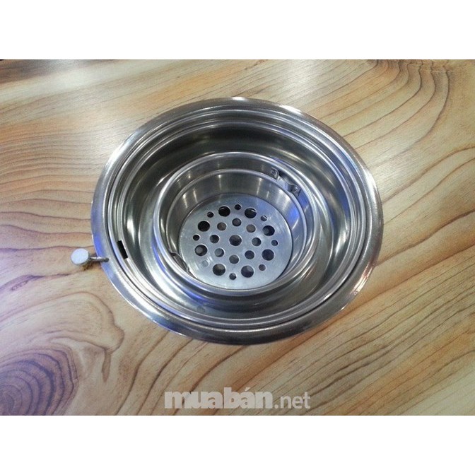 Bếp nướng than hoa inox âm bàn hút dương Hàn Quốc cho quán nướng