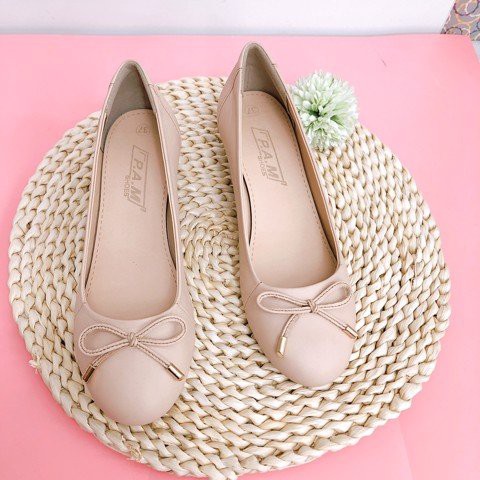 Búp Bê Đế Xuồng Họa Tiết Nơ Nhí - Pamshoes - BDX-13003