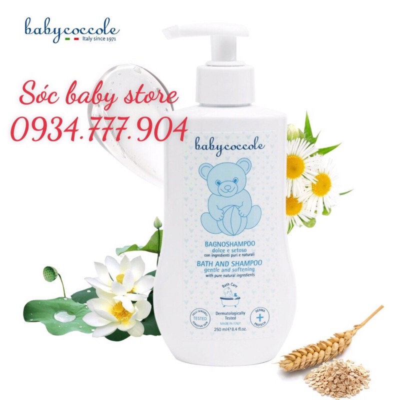 Tắm Gội 2in1 chiết xuất hoa sen Babycoccole 250ml 0m+