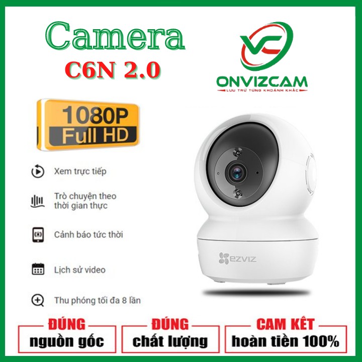 Camera Wifi Ezviz C6N 1080P - Combo Camera Không Dây, xoay 360°, Đàm Thoại 2 Chiều, thẻ 32GB/64GB/128GB