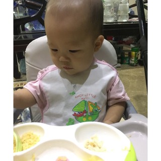 Yếm ăn dặm dây/dán (2 lớp vải + nilon chống thấm