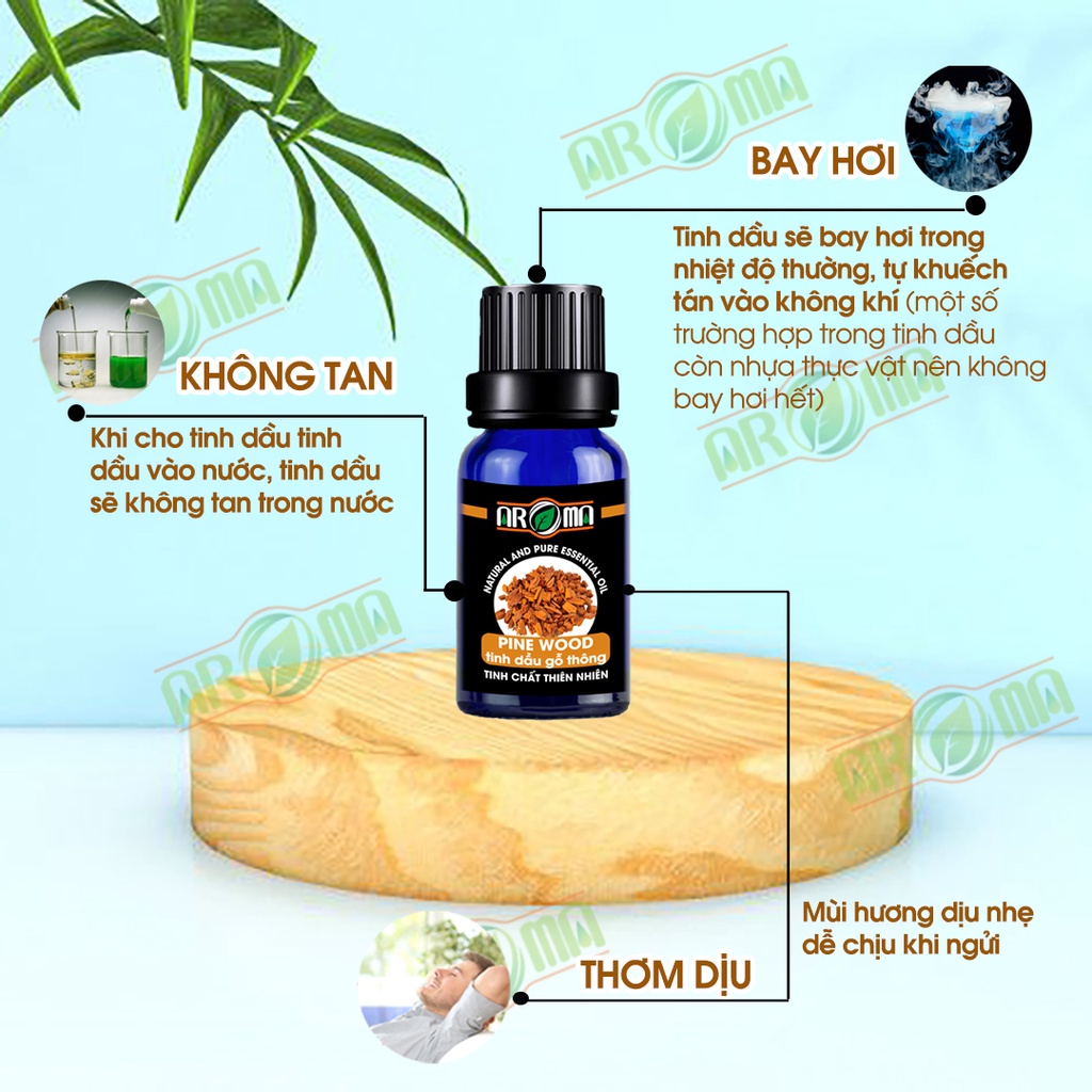 Tinh dầu Gỗ thông Pine wood AROMA, tinh dầu thơm phòng, khử mùi, thư giãn