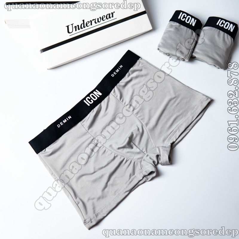 SET 4 , SET 5 quần sịp nam ICON. Quần Lót đùi nam Thun Lạnh ICON Co dãn 4 chiều, Sịp đùi Nam, quần sịp boxer Thun Lạnh