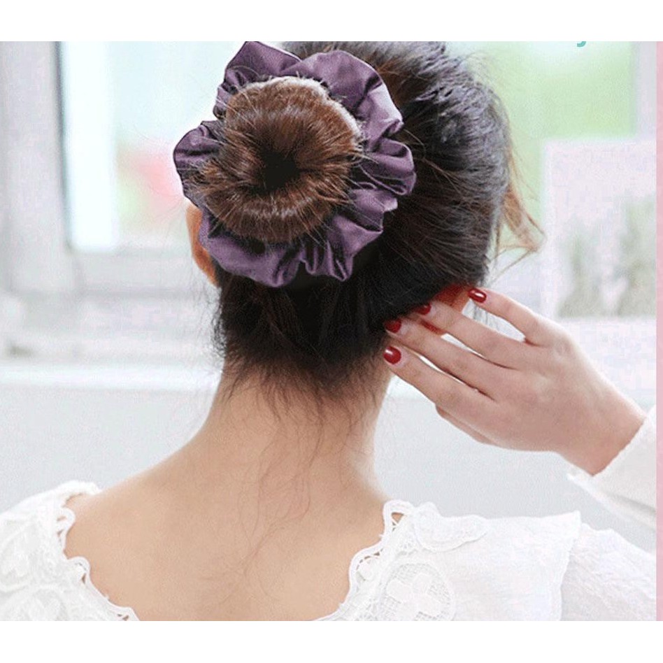 [Ảnh thật]CỘT TÓC VẢI SCRUNCHIES LỤA SATIN TÔNG TÍM SANG TRỌNG-THỜI TRANG HÀN QUỐC NỮ PHỤ KIỆN GIÁ RẺ ĐẸP