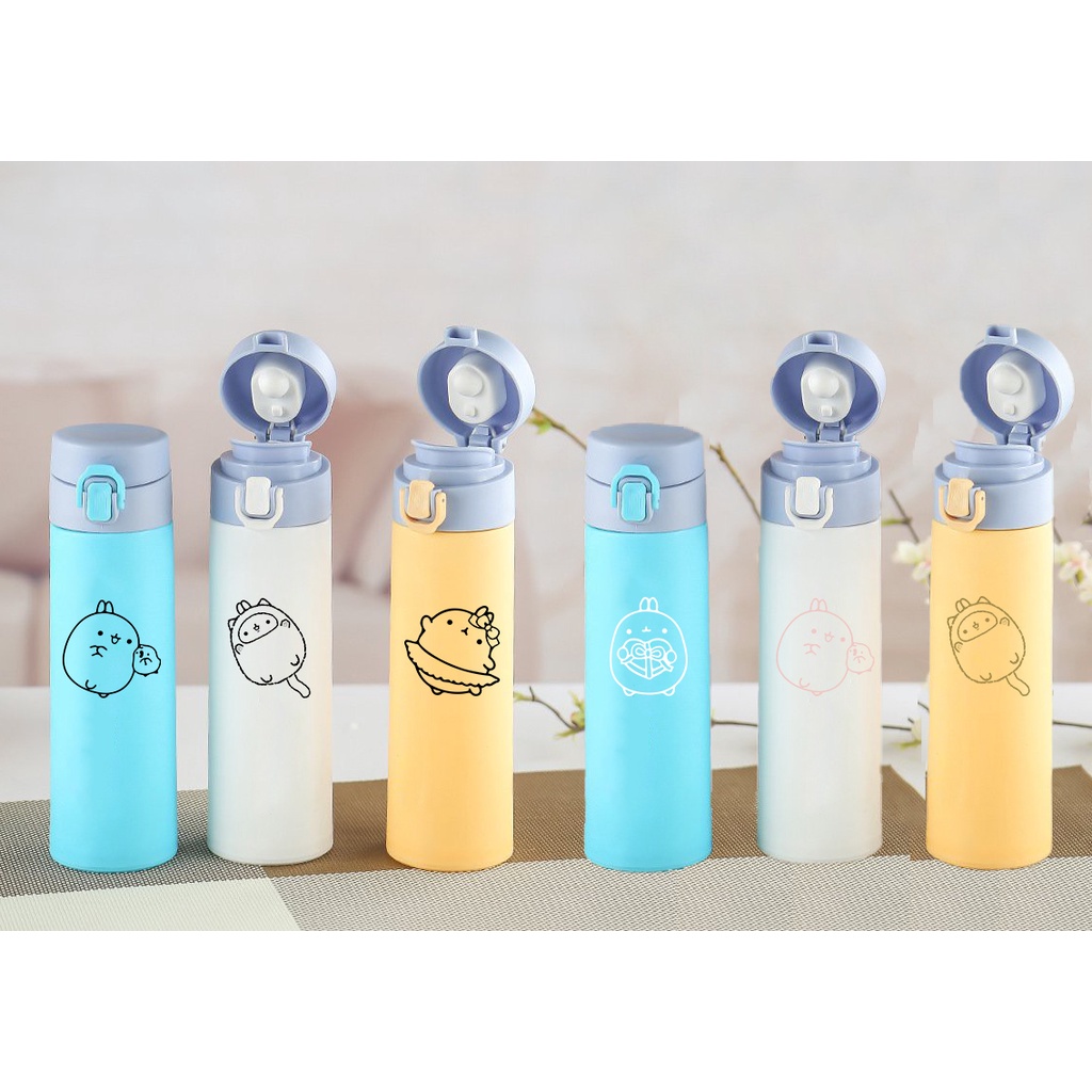 bình nước 2 lớp molang B2DC12 dễ thương cute hoạt hình 400-500ml