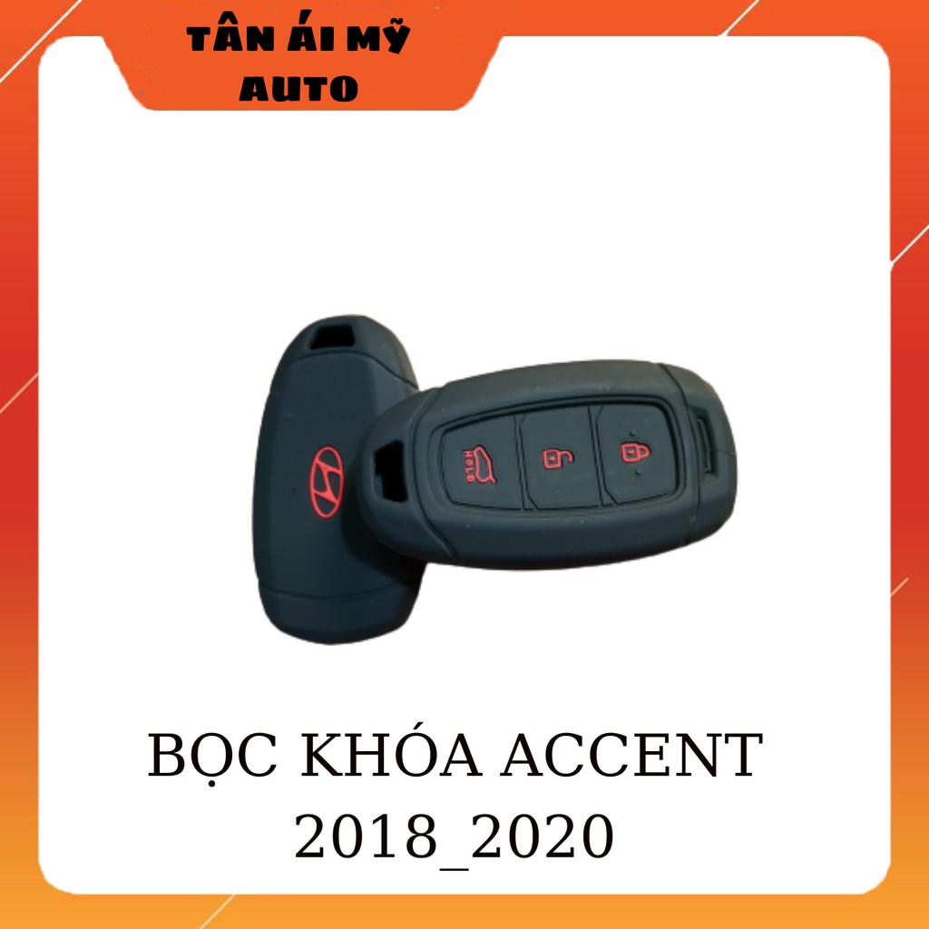 Bao Da  Chìa Khóa Hyundai Accent 2021 loại 4 nút chất liệu silicon chống nước bảo vệ chìa chống va đập