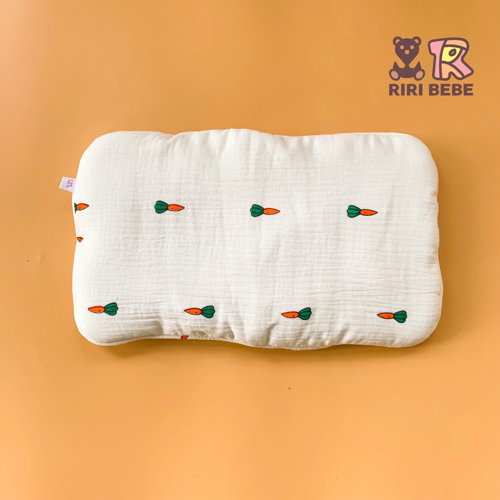 Gối Xô Sơ Sinh, Gối Xô Cho Bé trai, Bé Gái Họa Tiết Nghộ Nghĩnh Chất Cotton Mềm Mịn, An Toàn Cho Bé - Ourkidsy