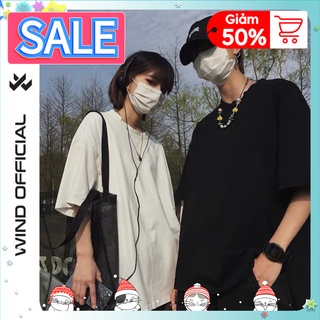 Áo thun tay lỡ Unisex form rộng, áo phông tay lỡ Nam Nữ 2 màu Trắng Đen trơn