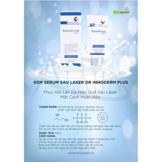 Kem serum innoderm plus phục hồi da tổn thương làm mờ sẹo - Hàng chính hãng