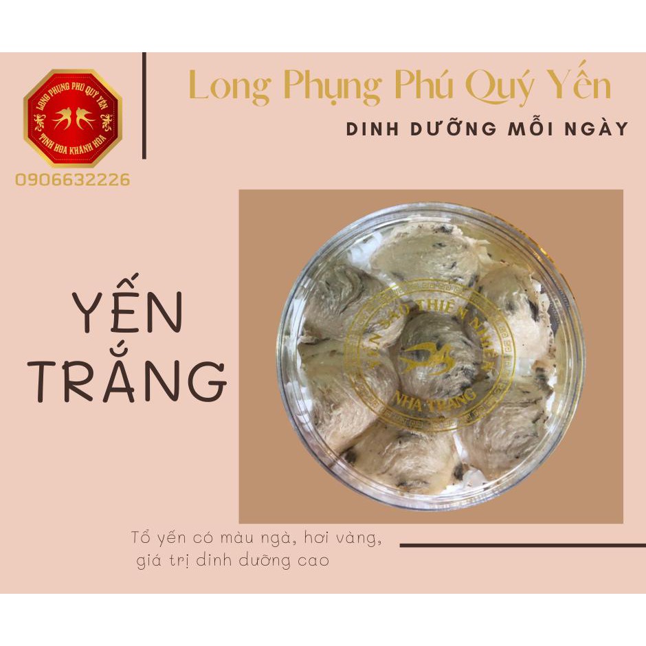 [Khánh Hòa] Yến thô nguyên tổ còn lông Hộp 100 gram 10 tai - Yến sào Long Phụng Phú Quý