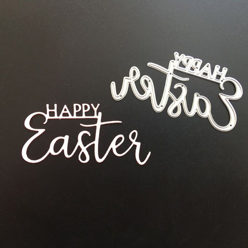 Khuôn Cắt Giấy Làm Từ Kim Loại Hình stay Happy Easter Trang Trí Scrapbook Thẻ