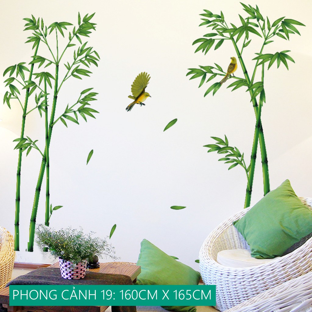 TRANH DECAL DÁN TƯỜNG BỤI TRE XANH