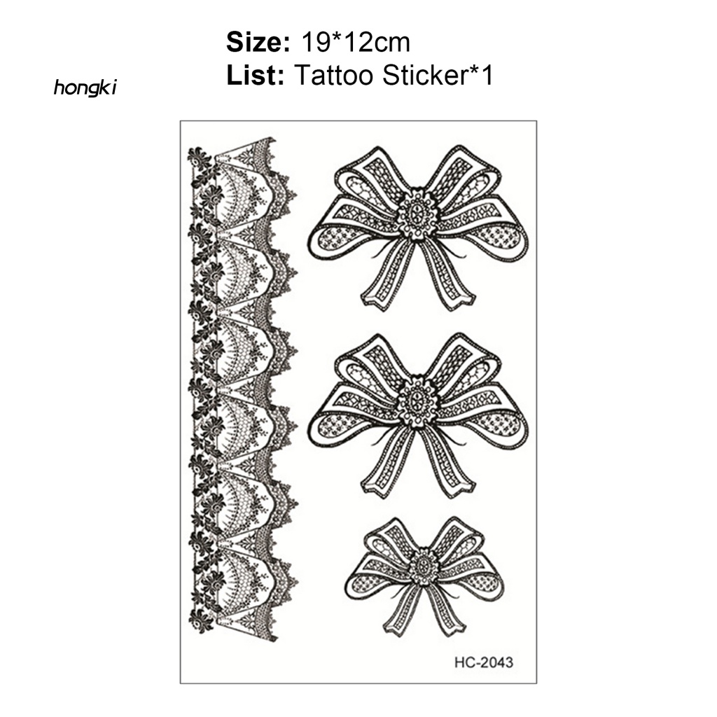 Hình Xăm Dán Họa Tiết Ren Trắng Đen Thân Thiện Với Môi Trường