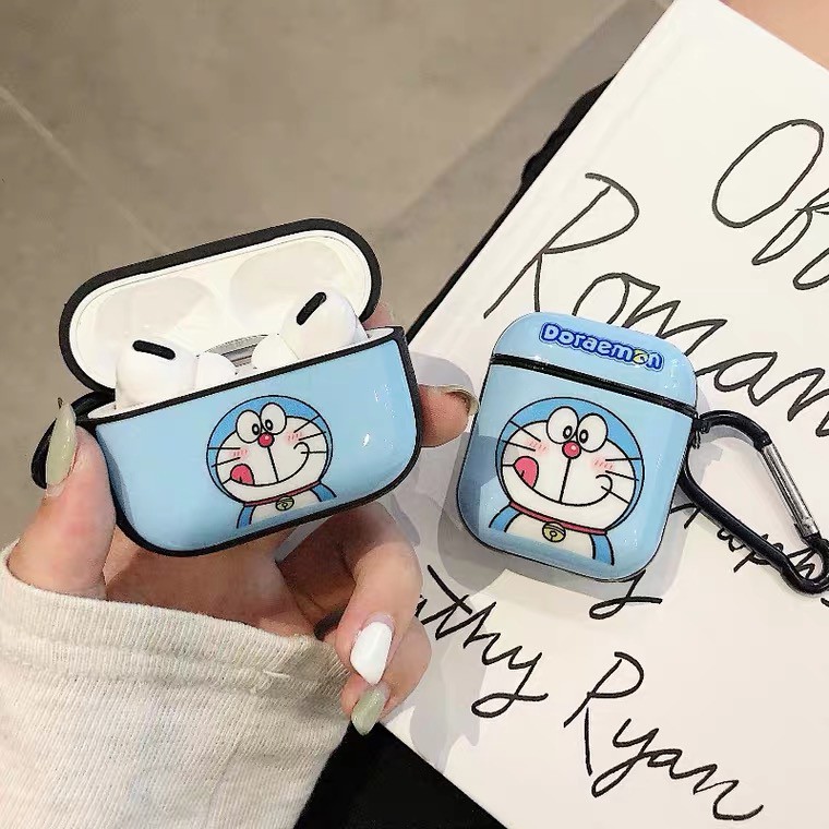 Vỏ Đựng Bảo Vệ Hộp Sạc Tai Nghe Airpods 1 / 2 In Hình Doraemon Dễ Thương