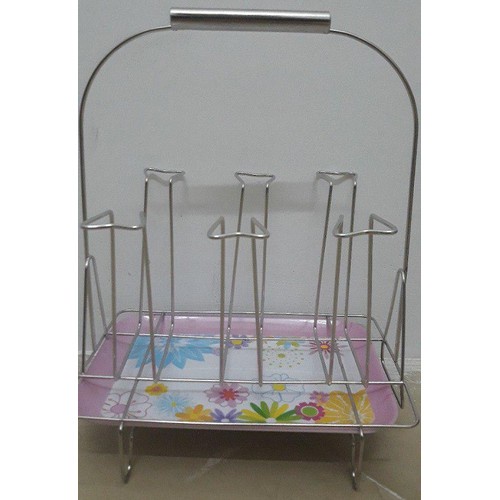 Úp cốc vuông inox có khay đỡ nước