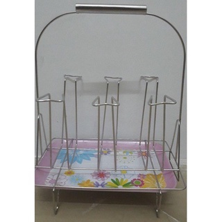 Úp cốc vuông inox có khay đỡ nước