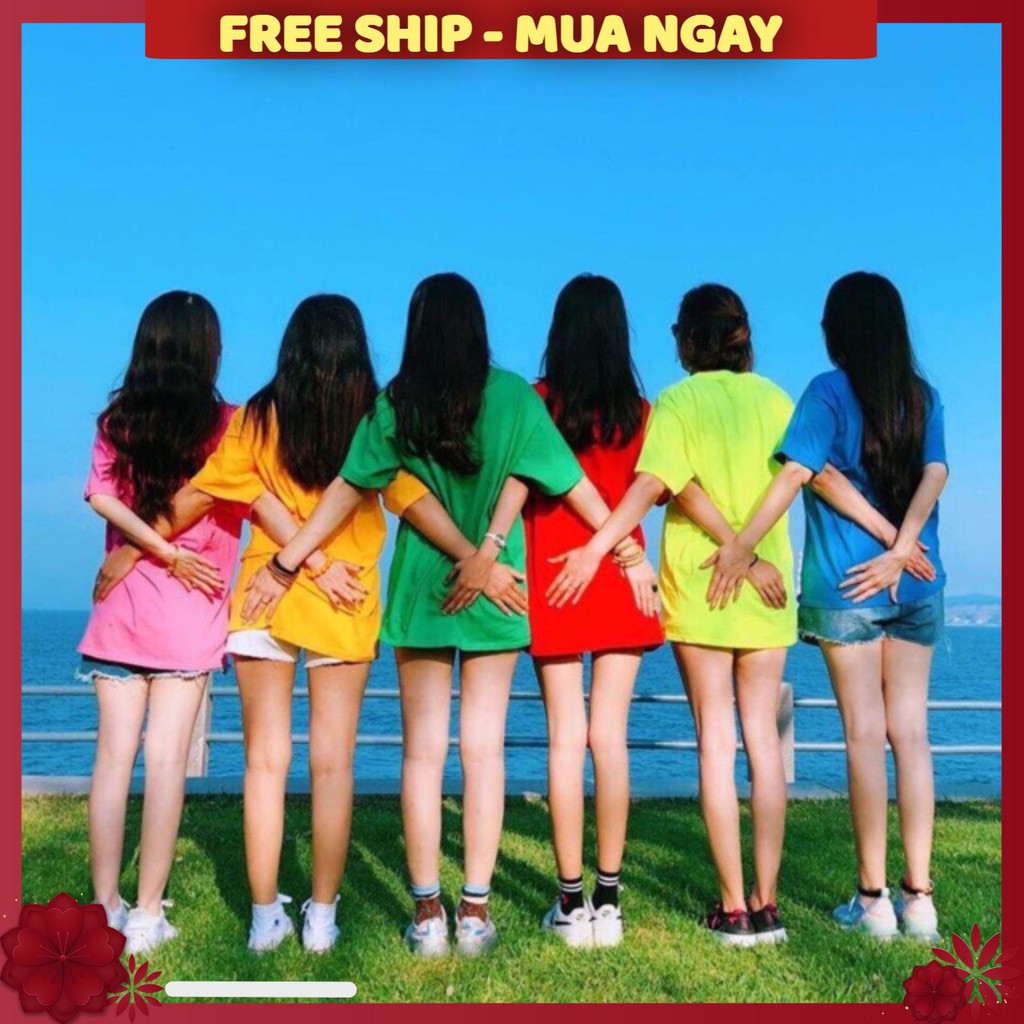 Áo thun form rộng tay lỡ trơn ❤️FREESHIP❤️Áo thun unisex tay lỡ đủ màu one size dưới 65kg | BigBuy360 - bigbuy360.vn