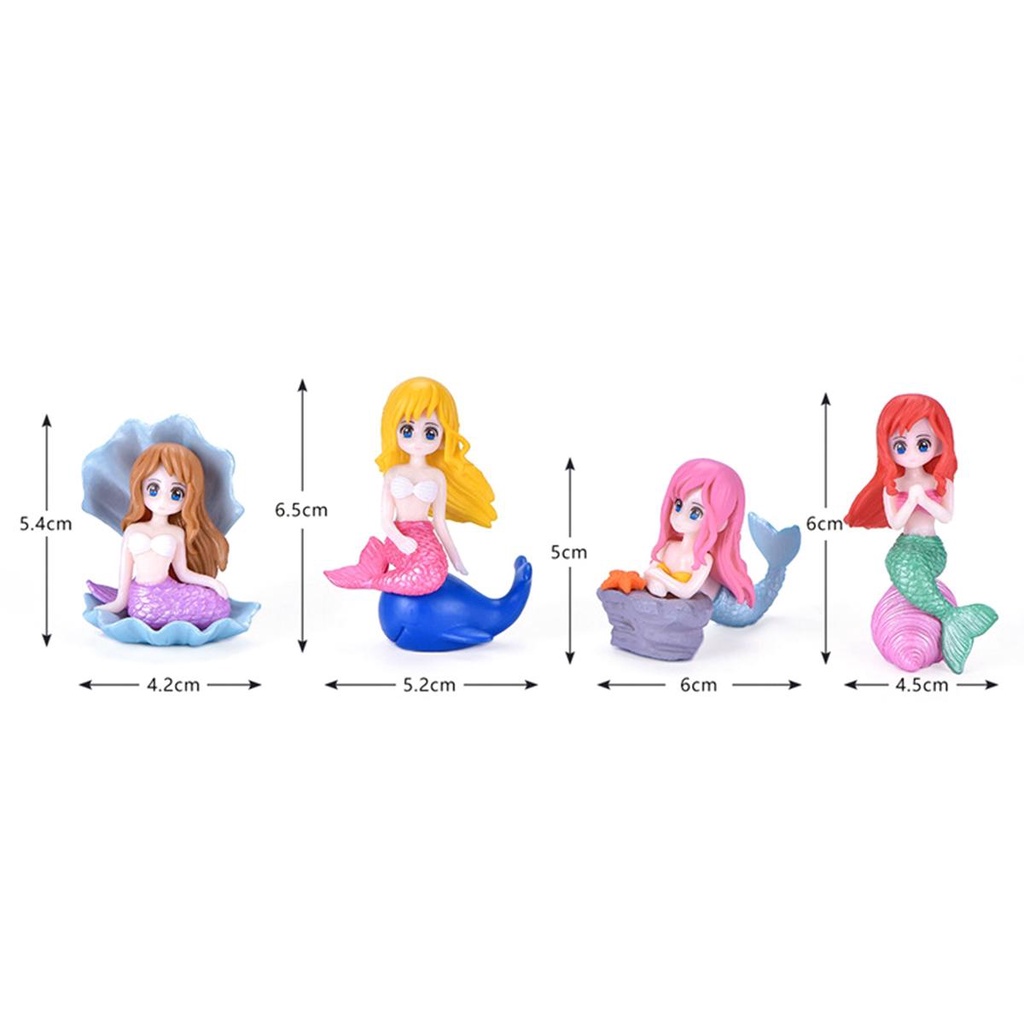 Set 4 Tượng Nhựa Dễ Thương Dùng Để Trang Trí Vườn Nhà DIY