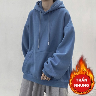 Áo hoodie nam form rộng trơn màu siêu nhẹ, áo hoodie nam oversize trơn phong cách ulzzang học sinh sinh viên 5183