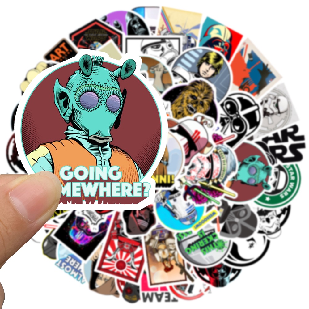 Set 10/50 Sticker Chống Thấm Nước Hình Ngôi Sao Vui Nhộn 02 War Dán Trang Trí