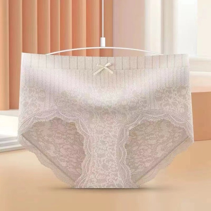 Quần lót nữ cạp cao phối ren họa tiết Sumio_offical cotton co dãn QL014