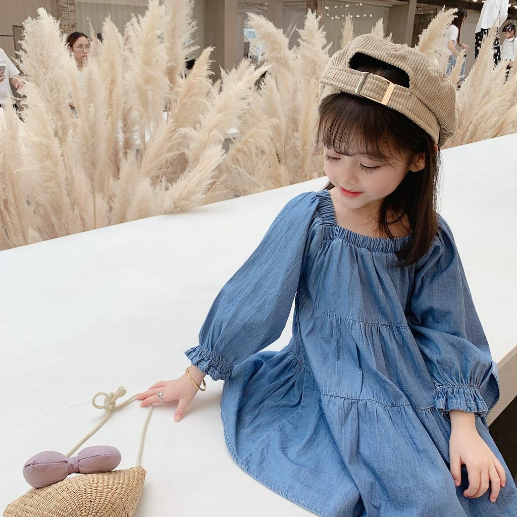 Đầm Tay Dài Phong Cách Hàn Quốc Cho Bé Gái