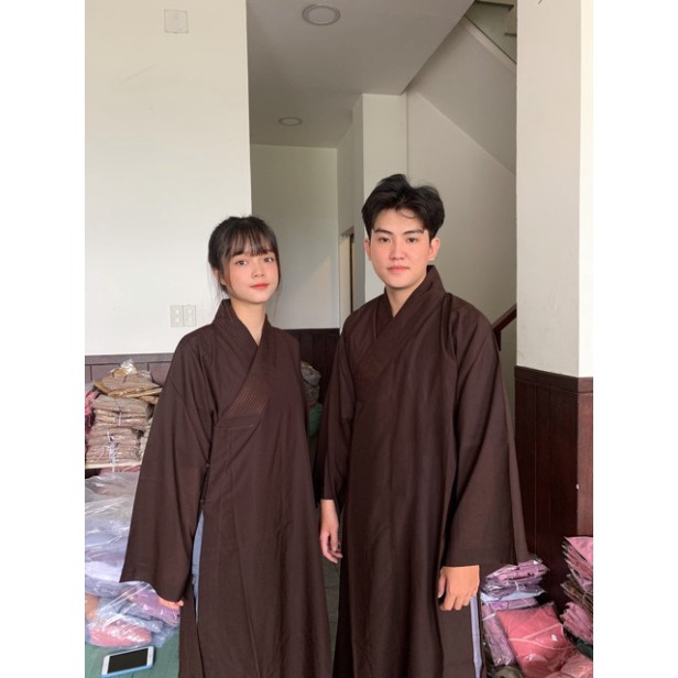 Đồ đi chùa áo choàng silk  - Đồ lam đi chùa  - Set lam Phật tử  - Huỳnh Gia